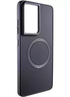 TPU чехол Bonbon Metal Style with MagSafe для Samsung Galaxy S21 Ultra, Черный / Black