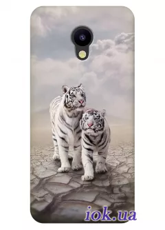 Чехол для Meizu M5c - Белые тигры