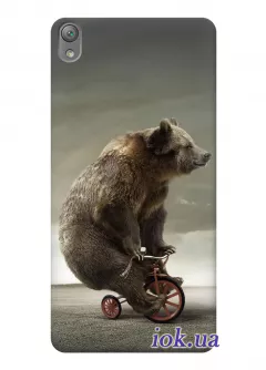 Чехол для Sony Xperia E5 - Медведь на велике
