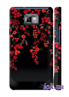 Чехол на Galaxy S2 - Красные цветы