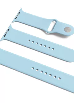 Силиконовый ремешок для Apple Watch Sport Band 42/44/45/46/49mm (S/M & M/L) 3pcs, Голубой / Lilac Blue