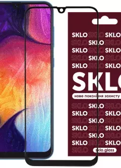 Защитное стекло SKLO 3D (full glue) для Samsung A20 / A30 / A30s / A50/A50s/M30 /M30s/M31/M21/M21s, Черный