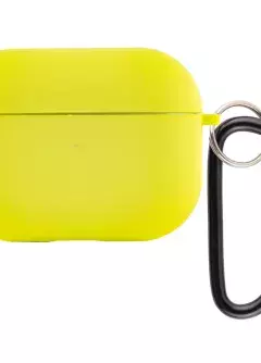 Силиконовый футляр с микрофиброй для наушников Airpods Pro, Желтый / Bright Yellow