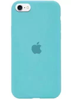 Уценка Чехол Silicone Case Full Protective (AA) для Apple iPhone SE (2020), Вскрытая упаковка / Бирюзовый / Marine Green