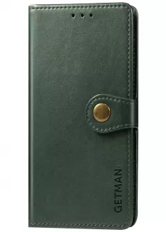 Кожаный чехол книжка GETMAN Gallant (PU) для Xiaomi Mi Note 10 / Note 10 Pro / Mi CC9 Pro, Зеленый