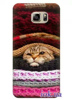 Чехол для Galaxy S7 - Кот в одеяле