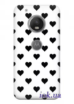 Чехол для Motorola Moto G5 - Black hearts