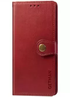 Кожаный чехол книжка GETMAN Gallant (PU) для Xiaomi Redmi Note 9 Pro || Xiaomi Redmi Note 9s / Xiaomi Redmi Note 9 Pro Max, Красный