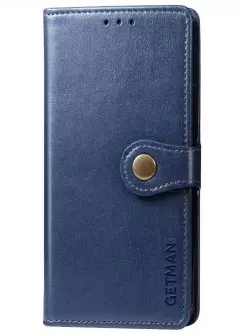 Кожаный чехол книжка GETMAN Gallant (PU) для Xiaomi Redmi Note 9 Pro Max || Xiaomi Redmi Note 9s / Xiaomi Redmi Note 9 Pro, Синий