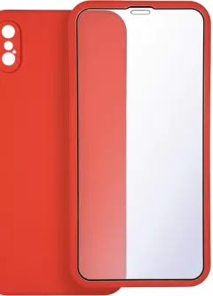 Чехол Gelius Slim Full Cover Case + стекло для iPhone X Red