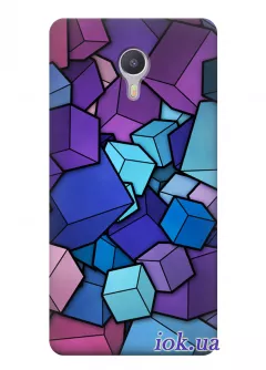Чехол для Meizu Max - Фиолетовые кубики