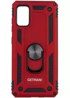 Ударопрочный чехол GETMAN Serge Ring for Magnet для Samsung Galaxy A41, Красный