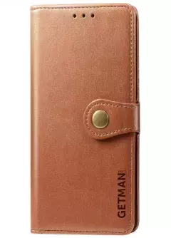 Кожаный чехол книжка GETMAN Gallant (PU) для Xiaomi Mi 10T Lite || Xiaomi Redmi Note 9 Pro 5G, Коричневый