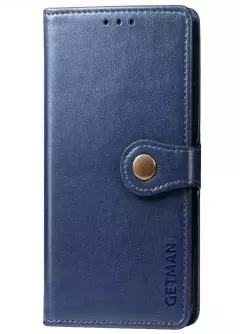 Кожаный чехол книжка GETMAN Gallant (PU) для Xiaomi Mi 10T Lite || Xiaomi Redmi Note 9 Pro 5G, Синий