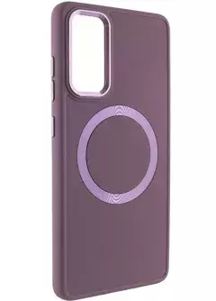 TPU чехол Bonbon Metal Style with MagSafe для Samsung Galaxy S22+, Бордовый / Plum