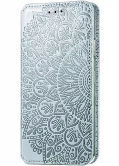 Кожаный чехол книжка GETMAN Mandala (PU) для Samsung Galaxy S20 FE, Серый
