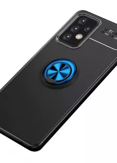 TPU чехол Deen ColorRing под магнитный держатель (opp) для Samsung Galaxy A32 4G, Черный / Синий