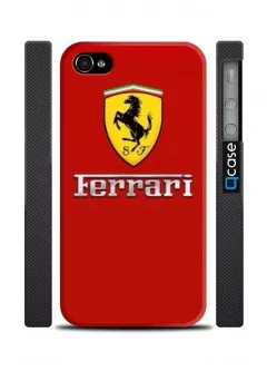Купить пластиковый чехол для Айфон 4 и Айфон 4с с лого Феррари, красного цвета  