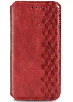 Кожаный чехол книжка GETMAN Cubic (PU) для Xiaomi Poco M4 Pro 5G, Красный