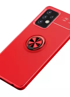 TPU чехол Deen ColorRing под магнитный держатель (opp) для Samsung Galaxy A32 4G, Красный / Красный