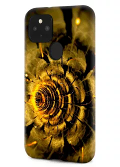 Google Pixel 4A 5G гибридный противоударный чехол LoooK с картинкой - Золотой цветок