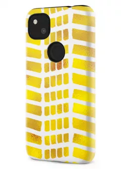 Google Pixel 4A гибридный противоударный чехол LoooK с картинкой - Желтые клетки