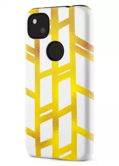 Google Pixel 4A гибридный противоударный чехол LoooK с картинкой - Желтые полосы