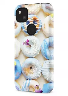 Google Pixel 4A гибридный противоударный чехол LoooK с картинкой - Пончики