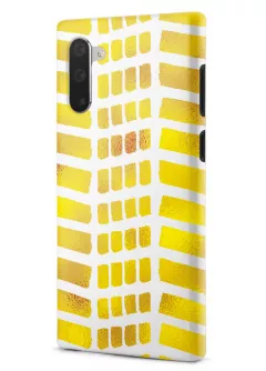 Samsung Note 10 гибридный противоударный чехол LoooK с картинкой - Желтые клетки