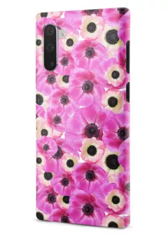 Samsung Note 10 гибридный противоударный чехол LoooK с картинкой - Розовые цветочки