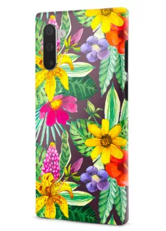 Samsung Note 10 гибридный противоударный чехол LoooK с картинкой - Яркие цветочки