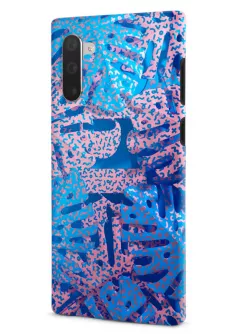 Samsung Note 10 гибридный противоударный чехол LoooK с картинкой - Голубые листья