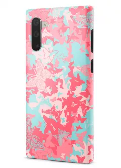 Samsung Note 10 гибридный противоударный чехол LoooK с картинкой - Розовые бабочки