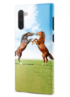 Samsung Note 10 гибридный противоударный чехол LoooK с картинкой - Кони