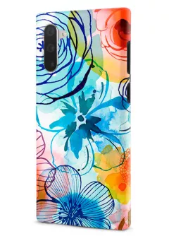 Samsung Note 10 гибридный противоударный чехол LoooK с картинкой - Арт цветы