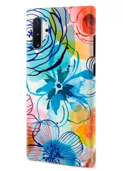 Samsung Note 10 Plus гибридный противоударный чехол LoooK с картинкой - Арт цветы