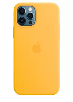 Чехол Silicone case (AAA) full with Magsafe для Apple iPhone 12 Pro / 12 (6.1"), Желтый / Sunflower