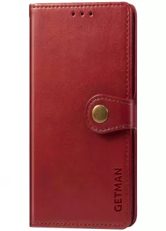 Кожаный чехол книжка GETMAN Gallant (PU) для Xiaomi Redmi Note 9s / Note 9 Pro / Note 9 Pro Max, Красный