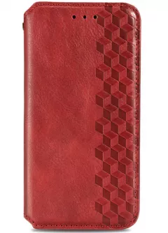 Кожаный чехол книжка GETMAN Cubic (PU) для ZTE Blade A51, Красный