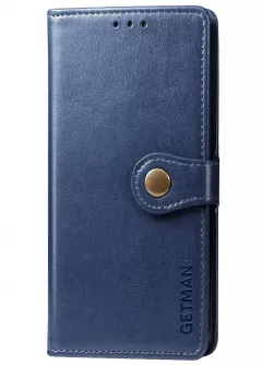Кожаный чехол книжка GETMAN Gallant (PU) для ZTE Blade A7 (2020), Синий