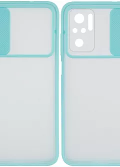 Чехол Camshield mate TPU со шторкой для камеры для Xiaomi Redmi Note 10 / Note 10s, Бирюзовый