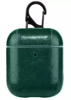 Кожаный футляр Leather series для наушников AirPods, Зеленый