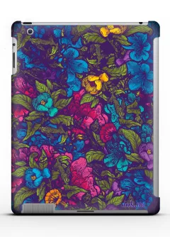 Дизайнерский чехол с цветочным рисунком для iPad 2/3/4 - Flowers Violet