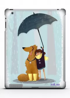 Дизайнерский чехол с прикольным рисунком для iPad 2/3/4 - Girl and Dog