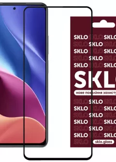 Защитное стекло SKLO 3D (full glue) для Xiaomi Redmi Note 10 Pro 5G / Poco X3 GT, Черный