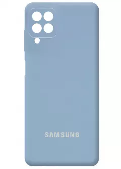 Чехол Silicone Cover Full Camera (AA) для Samsung Galaxy A22 4G / M32, Голубой / Lilac Blue