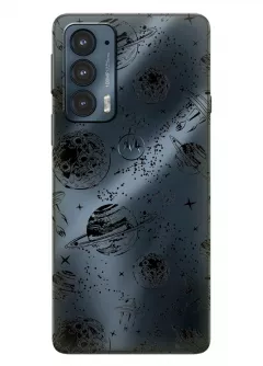 Motorola Edge 20 прозрачный силиконовый чехол с принтом - Космос