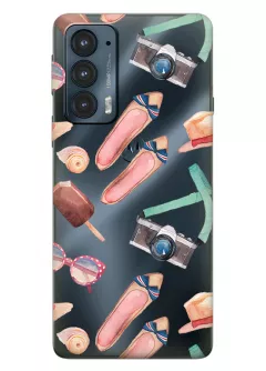 Motorola Edge 20 прозрачный силиконовый чехол с принтом - Женские штучки