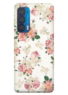 Motorola Edge 2021 чехол с красивыми букетами цветов для девушек