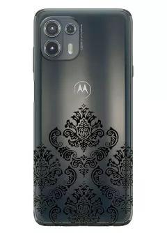Motorola Edge 2021 прозрачный силиконовый чехол с принтом - Мандала